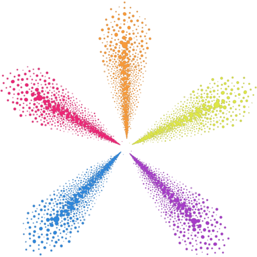 The Star Method mark: a five-petal star of stippled spectrum pigment